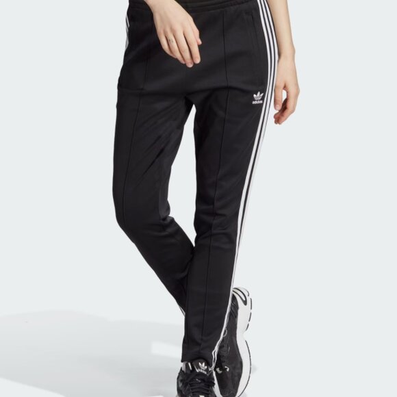ADIDAS SST Track Pants Zip Ankle Stretch Black White NWT Size Large - Picture 1 of 11